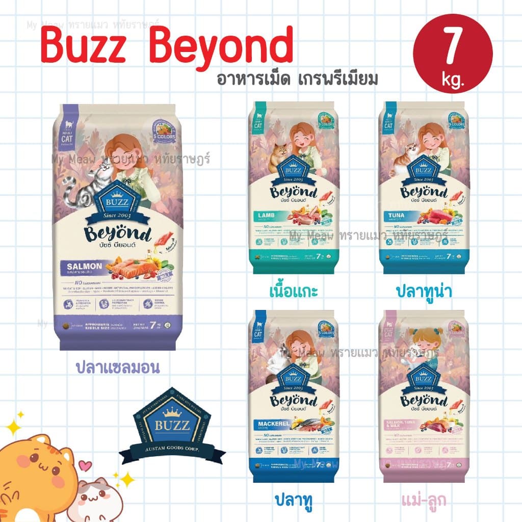 ยกกระสอบ 7 kg. Buzz Beyond Cat อาหารแมว เกรดพรีเมี่ยม บัซซ์ บียอนด์ กลูเตนฟรี สำหรับแมวโต รูปที่ 1