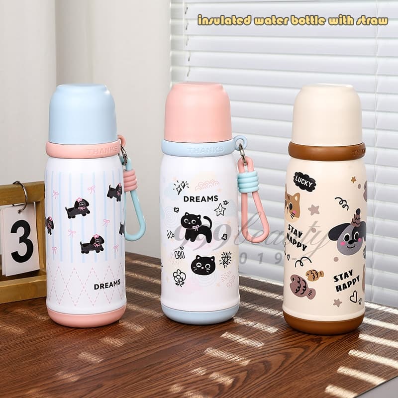 600ml. แก้วเก็บความร้อน 316สแตนเลสลูกแมวถ้วยฟาง พร้อมเชือกยกให้ความอบอุ่นในถ้วยน้ํา6-12ชม.เอซไคนาร์ B0170 รูปที่ 1