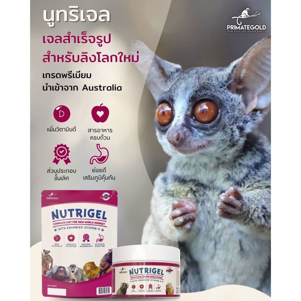 อาหารลิง NutriGel เจลลิง/อาหารแท่ง แคลเซียมลิง เหมาะกับมาโมเสท ทามารีน คาปูชิน ลิงกระรอก บุชเบบี้ นำเข้าจากออสเตรเลีย รูปที่ 8