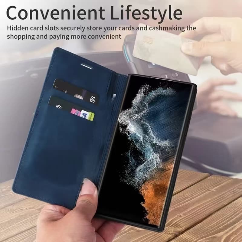 เคสฝาพับหนัง Xunte สำหรับ Samsung A16 A26 A36 A56 A06 4G A06 5G A05 A05S S24FE กระเป๋า ใส่บัตรได้ ตั้งได้ รูปที่ 8