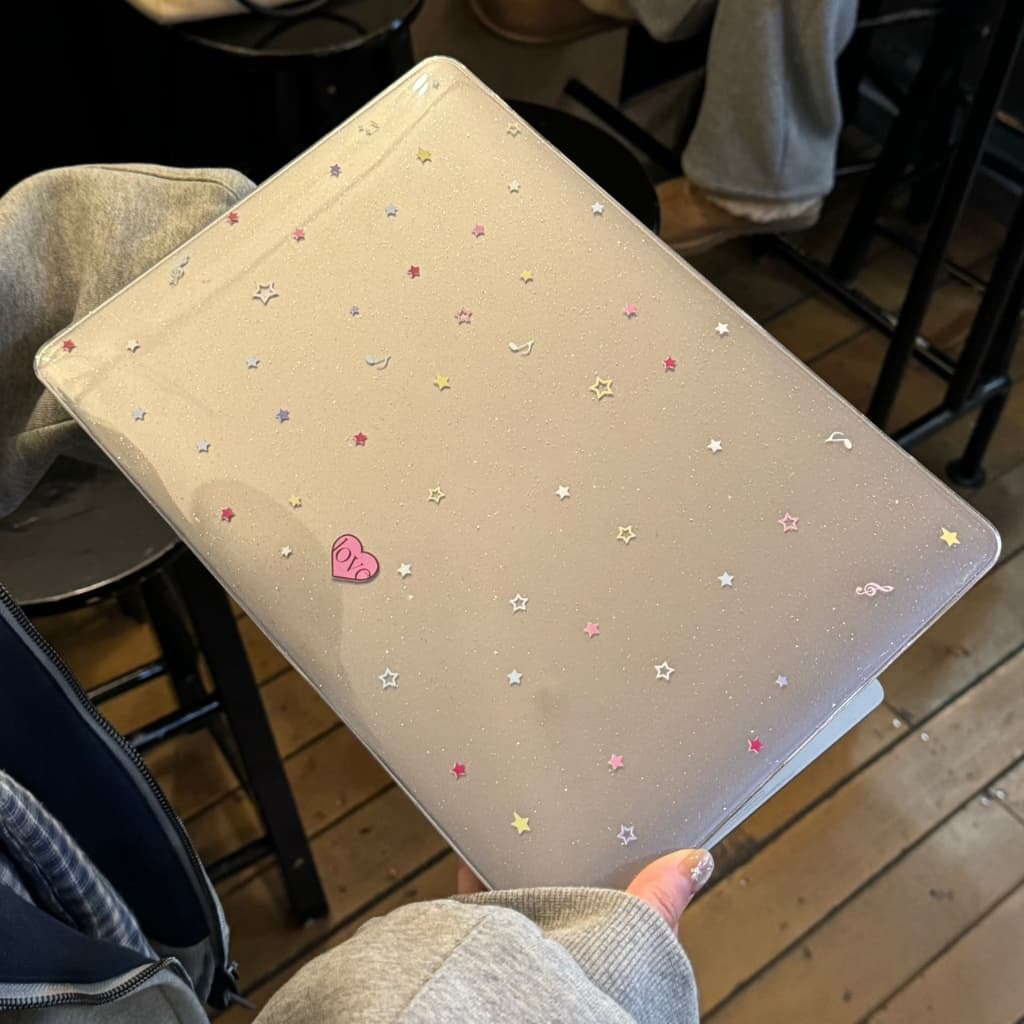 Shesell เคส macbook Musical Notes Stars Air13/15 M5 Pro13 Neo13 เคสสำหรับแมคบุ๊คใส รูปที่ 1