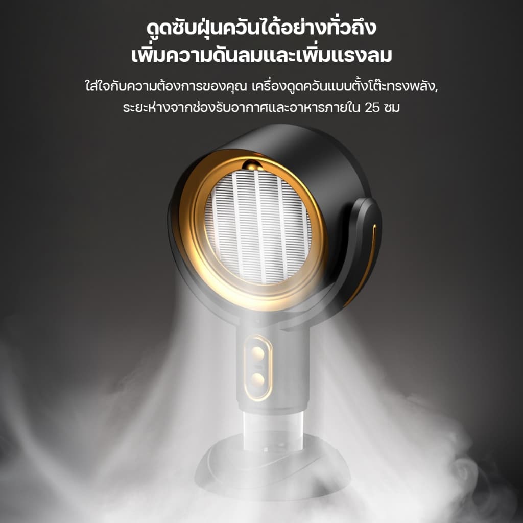 KADONIA เครื่องดูดควันไฟฟ้าแบบพกพา ที่ดูดควันพกพา ชาร์จ USB พร้อมตัวกรอง เหมาะสำหรับการตั้งแคมป์และปิ้งย่าง รูปที่ 4