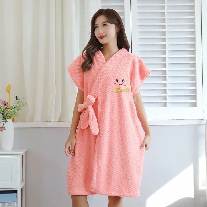 Bee เสื้อคลุมอาบน้ำพิเศษผู้หญิงดูดซับกระโปรงอาบน้ำยาว บ้าน / โรงแรม 5 สี รูปที่ 4