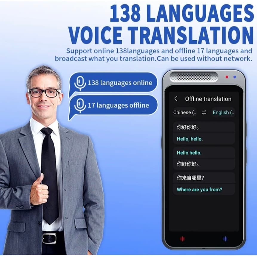 NEODIGI เครื่องแปลภาษาด้วยเสียงอัจฉริยะ Z6 รองรับ138ภาษาออฟไลน์แบบเรียลไทม์เครื่องแปลภาษาแบบพกพา ผู้ช่วยเสียง AI รูปที่ 6