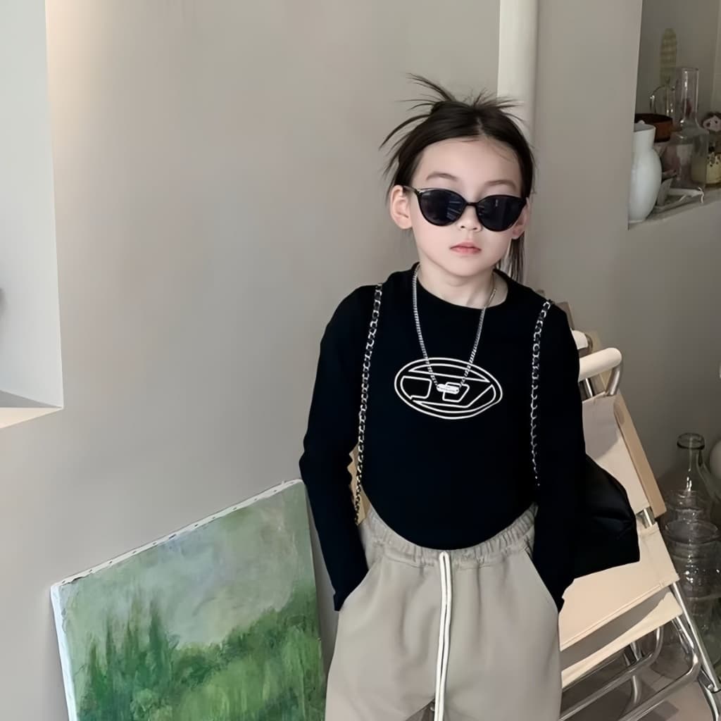 Beryl kidsเสื้อแขนยาวเด็กเสื้อยืดสไตล์เกาหลีรุ่นใหม่ เสื้อผ้าแฟชั่นแซ่บๆ ลำลองสบายๆ สำหรับเด็กผู้หญิง ฤดูร้อน รูปที่ 3