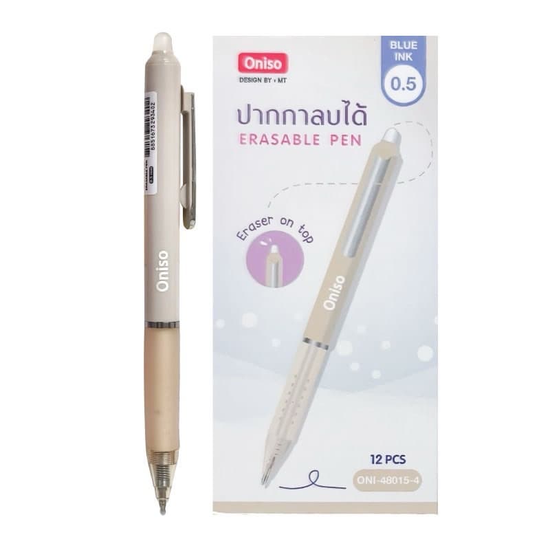 Oniso ปากกาลบได้ หมึกน้ำเงิน 0.5 มม.รุ่น oni-48015 ด้ามจับสัมผัสนุ่ม คลิปโลหะ โอนิโซะ erasable gel pen รูปที่ 5