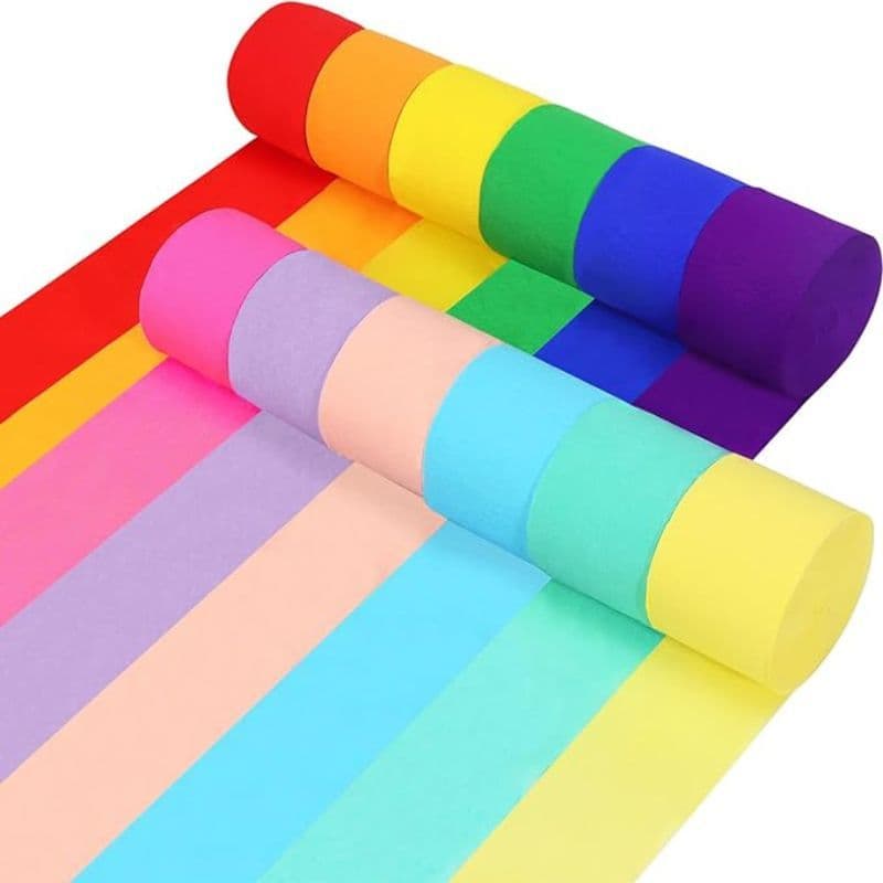 ม้วนกระดาษย่น creping paper ม่านสายรุ้ง 60 เมตร กระดาษทำฉาก ตกแต่งงานปาร์ตี ส่งสินค้าทุกวัน รูปที่ 6