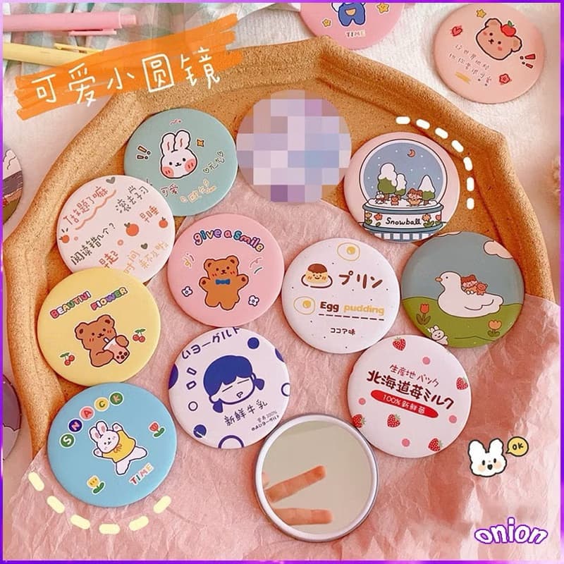 กระจกพกพา น่ารักน่าใช้ น้ำหนักเบาลายน่ารักสดใส รูปที่ 2