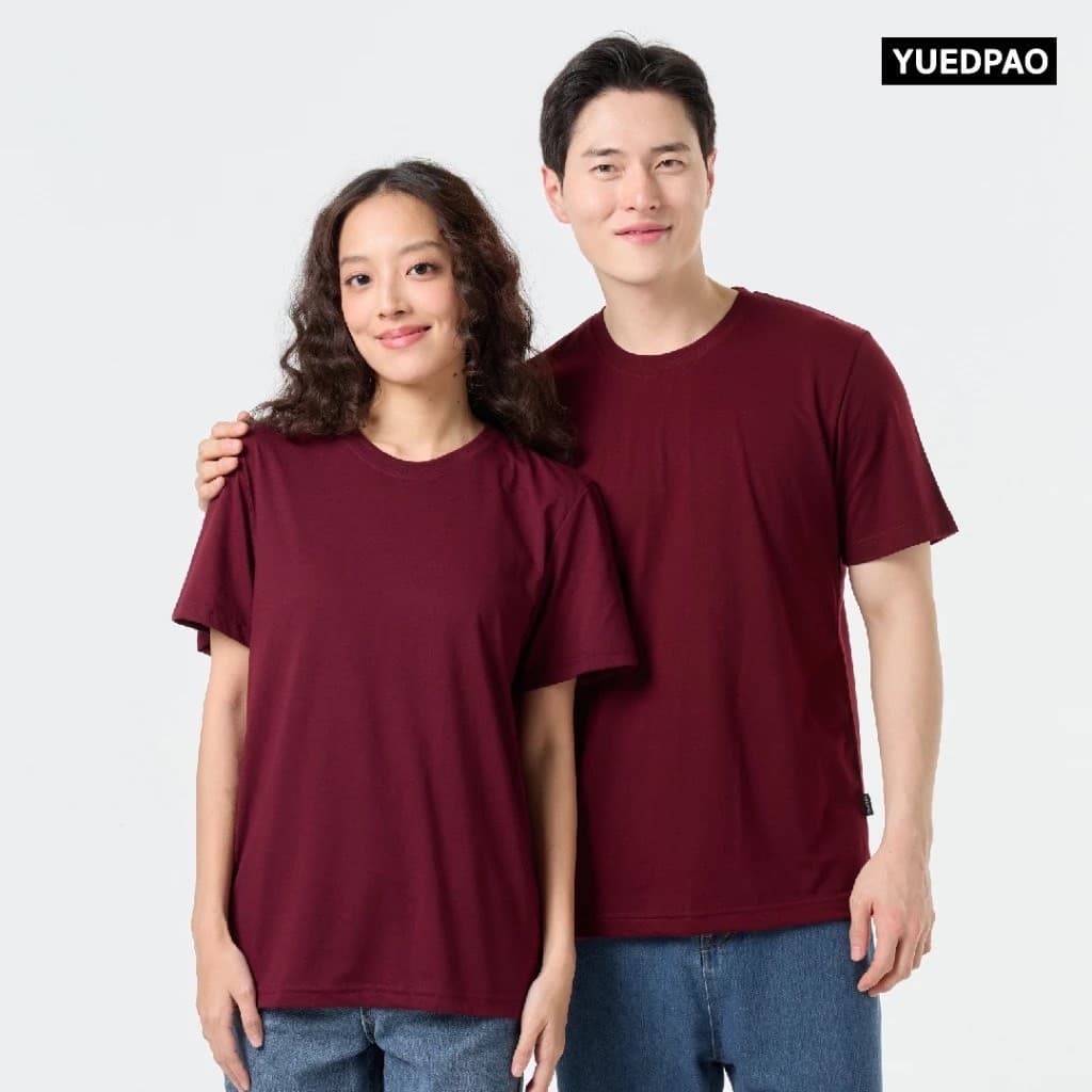 Yuedpao Ultrasoft Non-Iron เสื้อยืดคอกลม ผ้านุ่มใส่สบาย ไม่ย้วย ไม่หด ไม่ต้องรีด เสื้อยืดสีพื้น Set Pink rose รูปที่ 2