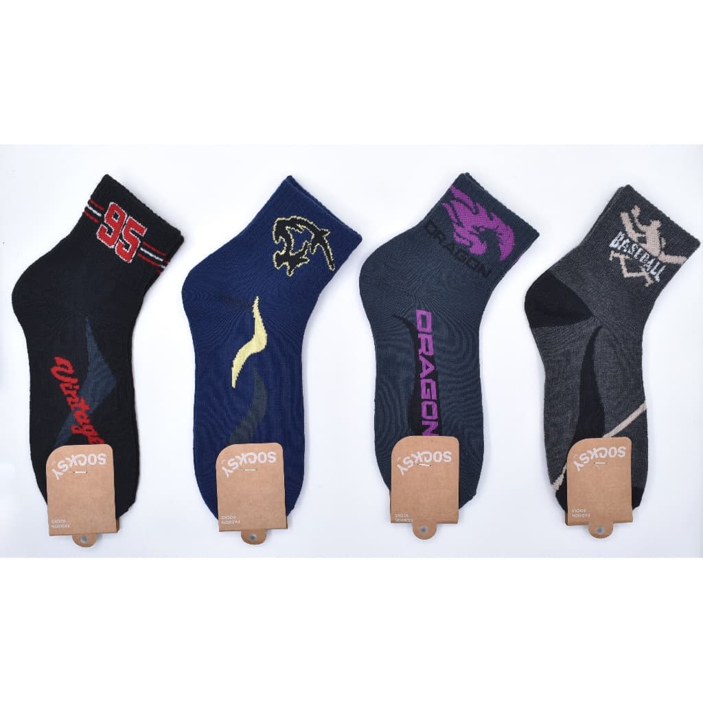 SOCKSY 12 คู่ ถุงเท้าทำงาน ข้อกลาง คละลาย สีโทนเข้ม ถุงเท้า ถุงเท้ายกโหล รูปที่ 6