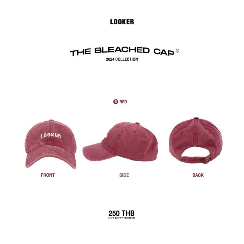 LOOKER - THE Bleached Cap หมวกแก็ปผ้าฟอก 5 สี รูปที่ 7