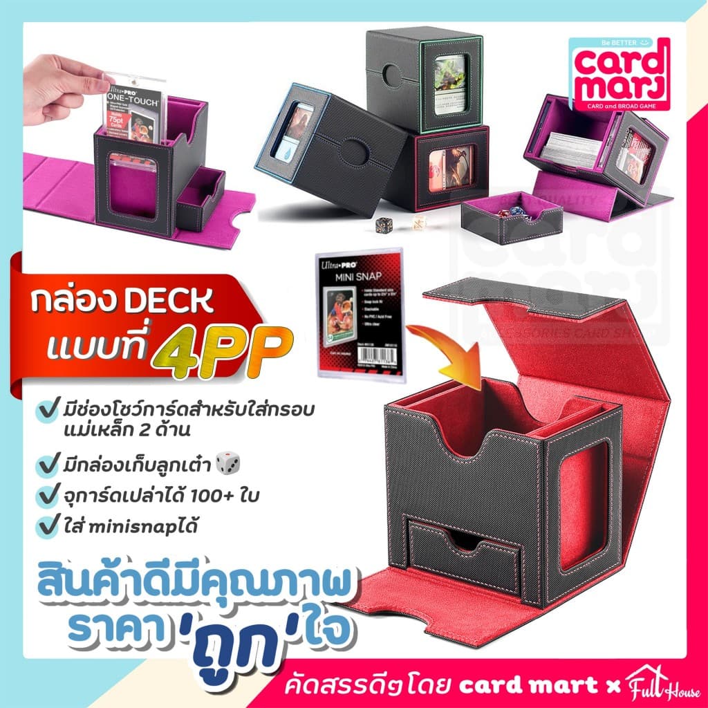 ￼ กล่อง DECK แบบ 4PP Magnetic Deck box กล่องเดก ใส่การ์ด สะสมการ์ด จัดเก็บการ์ด ก.Deckแบบ4PP รูปที่ 1