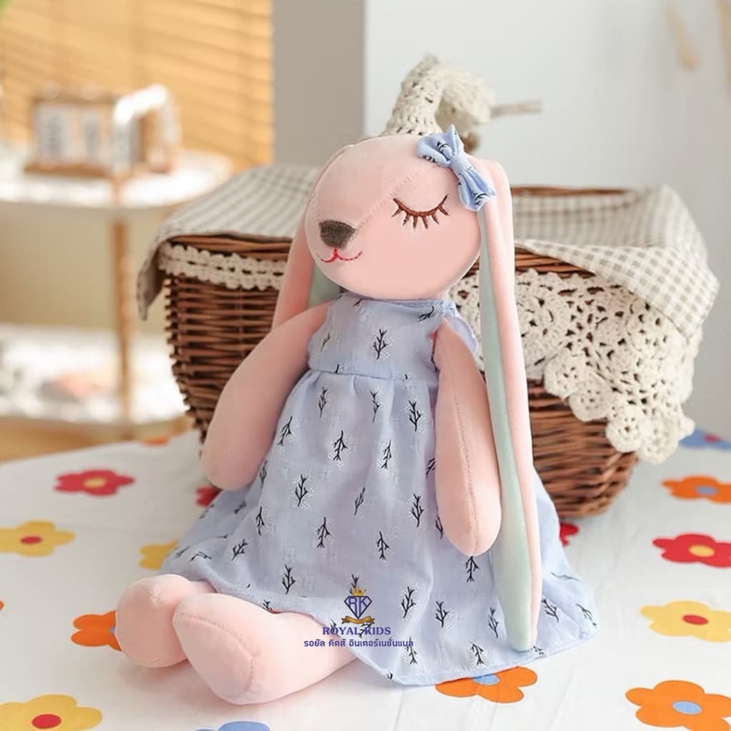 N0034-1 ของเล่นตุ๊กตากระต่ายหูยาว ตัวนุ่มน่ากอด ของเล่นสําหรับเด็ก ของขวัญวันเกิดสําหรับเด็ก น่ารักๆ รูปที่ 1
