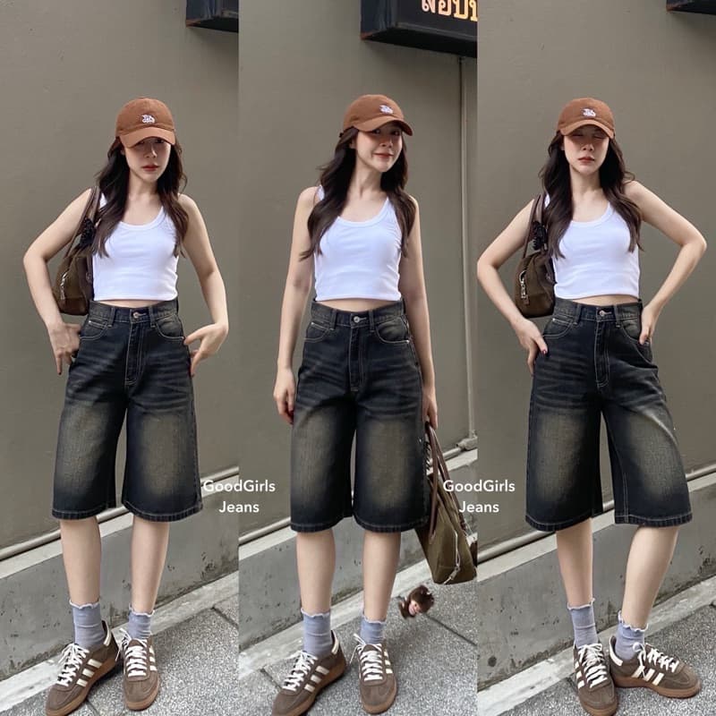 ʜᴀʀᴍᴏɴʏ กางเกงยีนส์ขา5ส่วน ผ้าไม่ยืด สีไม่ตก ทรงที่ฮอต ที่ฮิตสุดในตอนนี้ กางเกงยีนส์ผู้หญิง รูปที่ 8