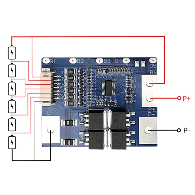 วงจรป้องกันแบตเตอรี่ BMS LiFePo4 4S 6S 3.2V 32650 14.6V 21.9V บอร์ดโมดูลป้องกันแบตเตอรี่ลิเธียม แบตเตอรี่ลิเธียมฟอสเฟต รูปที่ 7
