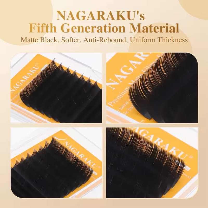 ขนตาเส้นแบนปลายแฉก NAGARAKU 5th Generation Premium Matte Ellipse Lash #อุปกรณ์ต่อขนตา ในไทย รูปที่ 2