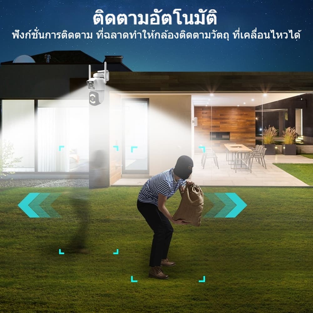 icam365 กล้องวงจรปิด 4K 8MP WIFI เลนส์คู่ ดูพร้อมกันได้ สี Full HD 8 ล้านพิกเซล กันน้ำ ติดตามการเคล รูปที่ 5