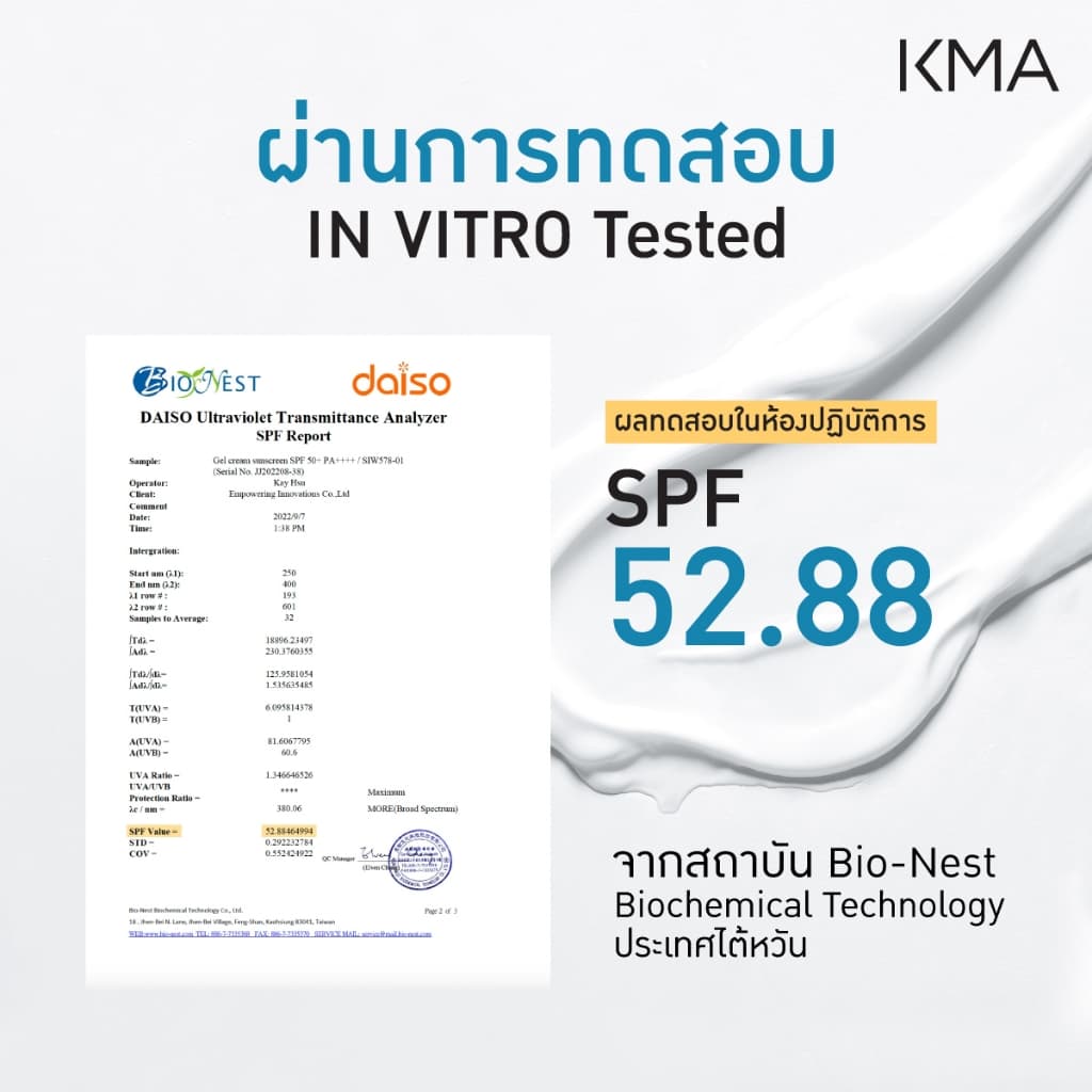 KMA กันแดด Sunshield Bright HYA Gel SPF 50+ PA++++ เนื้อเจลเบสน้ำ รูปที่ 5