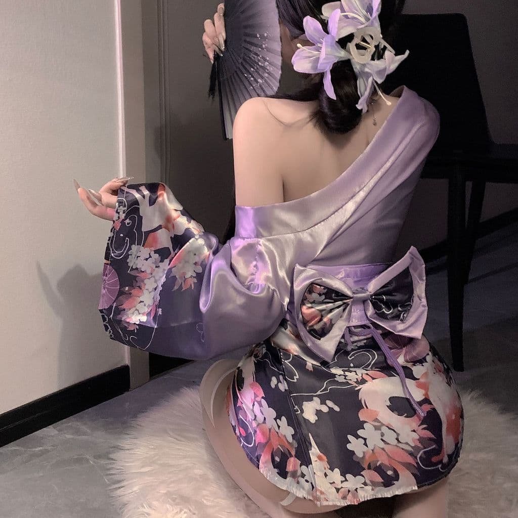 BKK SEXY ชุดคลุมนอนยาว คอสเพลย์เซ็กซี่ ชุดคลุมกิโมโน มีไซต์ M-5XL นน 40-100 KG สวยเก๋สุดๆ โชว์อกเซ็กซี่ๆ B-1254 รูปที่ 3