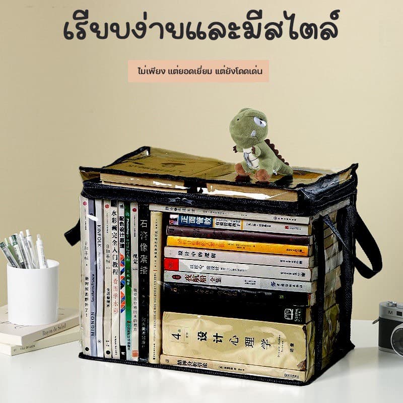 ของมาใหม่！กระเป๋าจัดเก็บหนังสือ PVC แบบใส มีซิป สําหรับนักเรียน รูปที่ 3