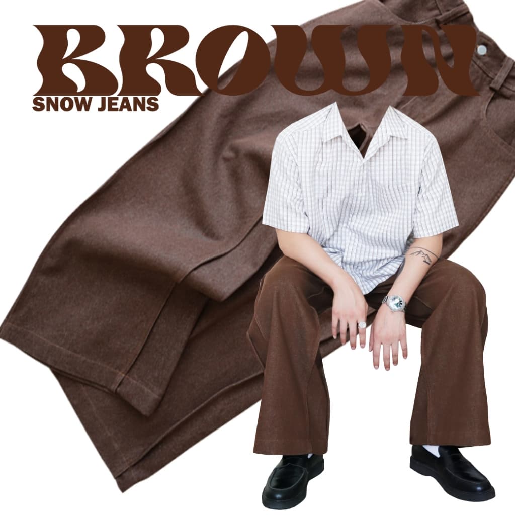 JAMANBKK / SNOW JEANS / กางเกงยีนส์ขากระบอกกว้าง รูปที่ 7
