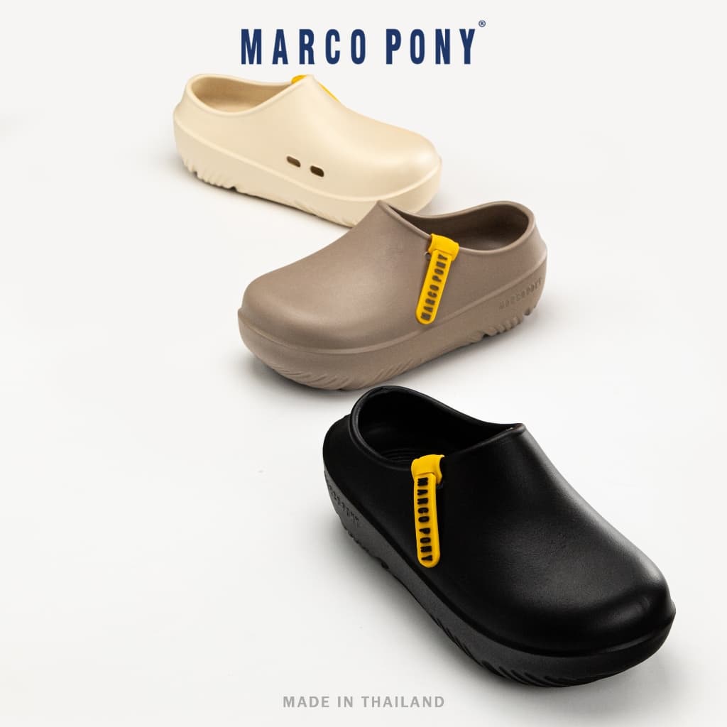 Marco Pony รองเท้าแตะผู้หญิง รองเท้าหัวโต EVA แฟชั่นฤดูร้อน เบาสบาย กันลื่นและทนทาน ไม่มีกลิ่น สไตล์ครีม MH9027 รูปที่ 4
