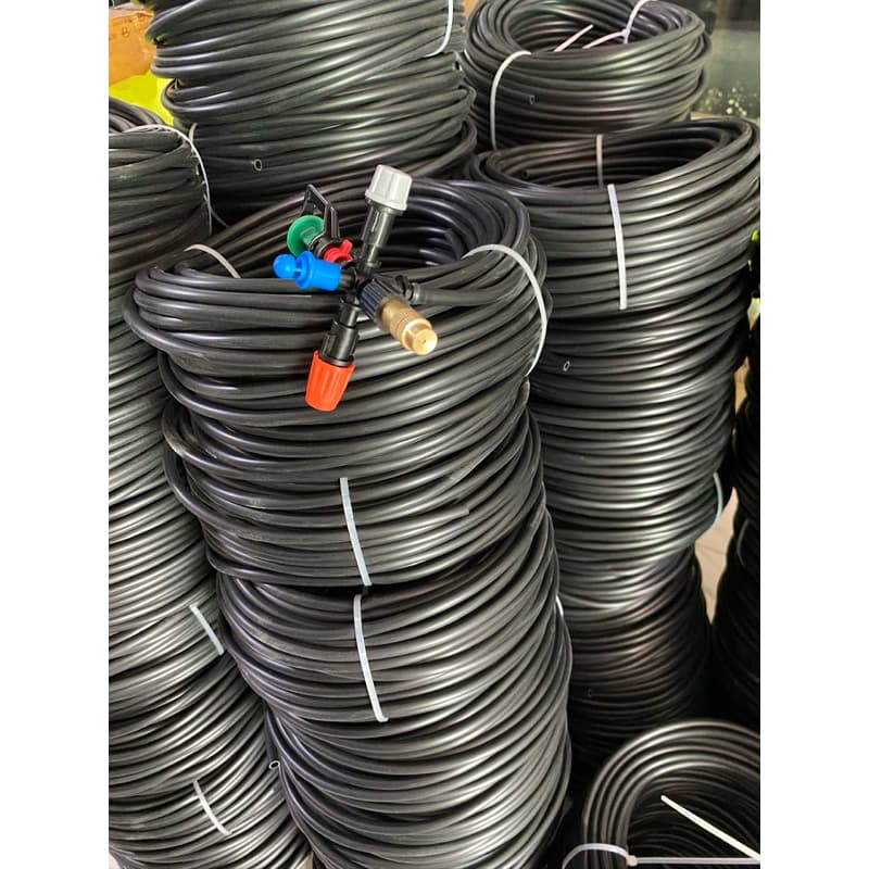 สายยางไมโคร 4/7mm พ่นหมอก แรงดันต่ำ 50 เมตร สายพ่นละอองหมอก ยางดำ 6mm 5/7mm รูใน4 รูนอก7 ทนแดด กึ่งเงา รับประกัน3ปี รูปที่ 2