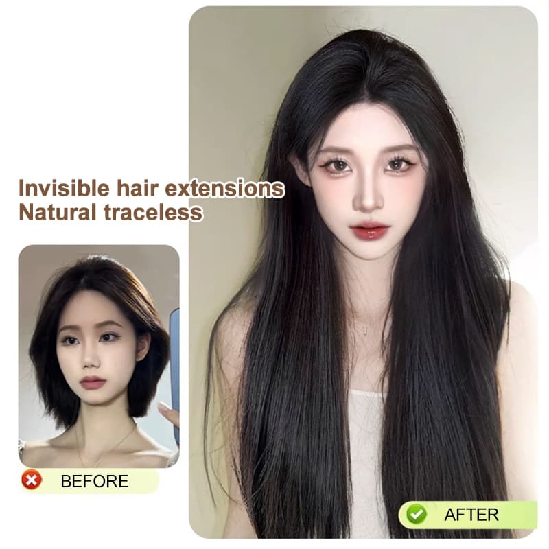 แฮร์พีชแบบช่อ วิกผมยาวตรง แพตรง ยาว 45cm/60cm หนาสุด สวยได้ทุกโอกาส รูปที่ 4