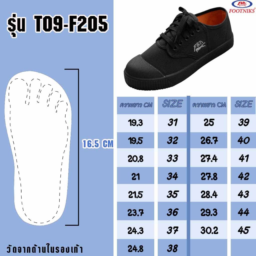 ลูกค้าใหม่ 1 บาท Footniks รองเท้าผ้าใบนักเรีย รุ่นT09-F205 คุณภาพเทียบ Gold city ไซส์ 31-45 รูปที่ 2
