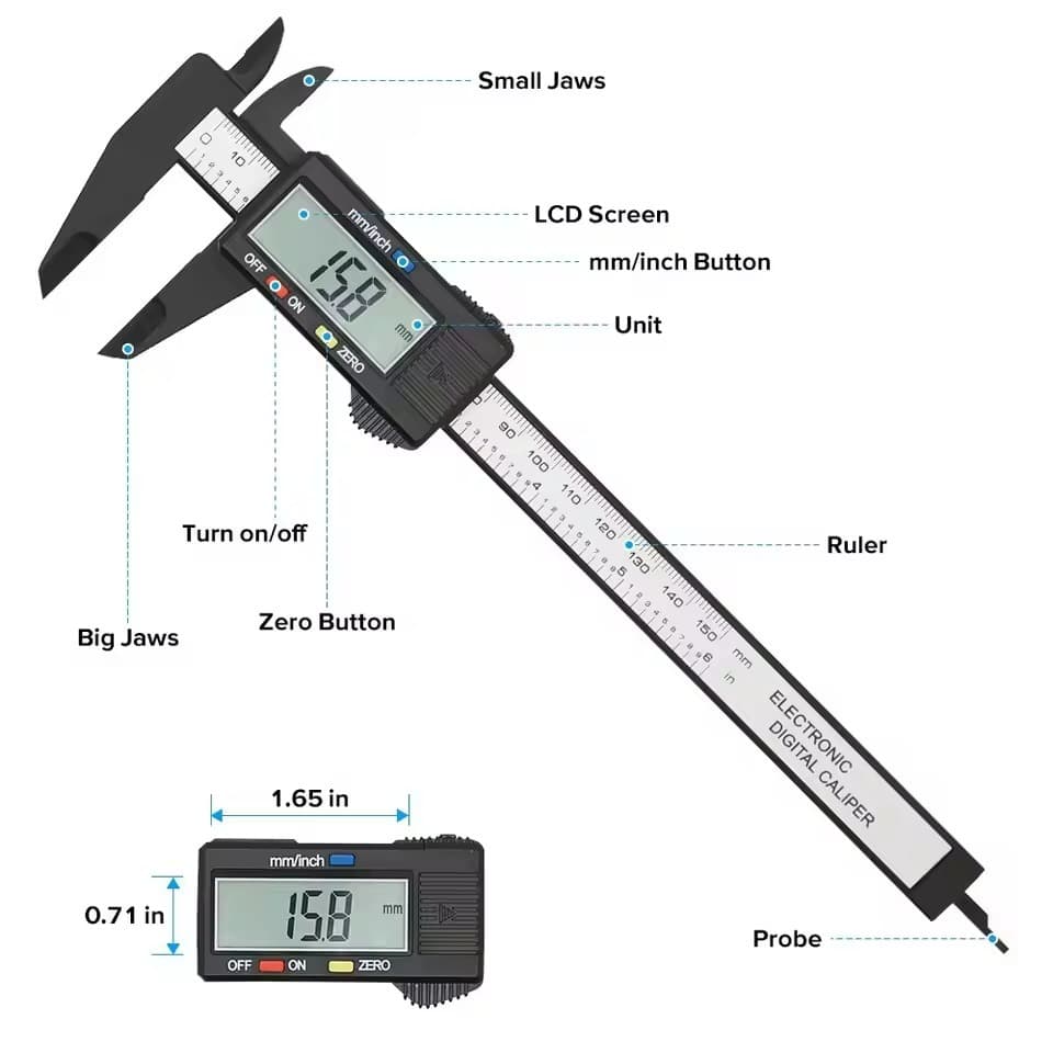 เครื่องวัดดิจิตอล เวอร์เนียร์ Digital Vernier caliper ขนาด 150 mm หรือ 6 นิ้ว รูปที่ 6