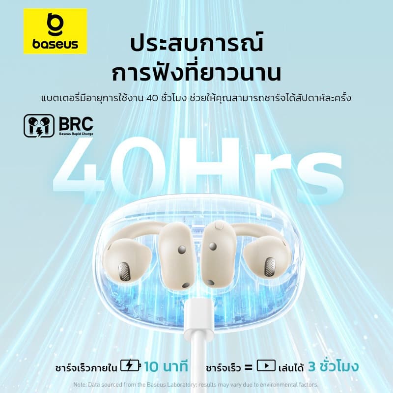 Baseus หูฟังบลูทูธไร้สาย รุ่น Bowie MC1, MC1 Pro Open-Ear TWS Earbudsใช้งานได้นานกว่า40ชม. กันน้ำและฝุ่นIP57 App control รูปที่ 6