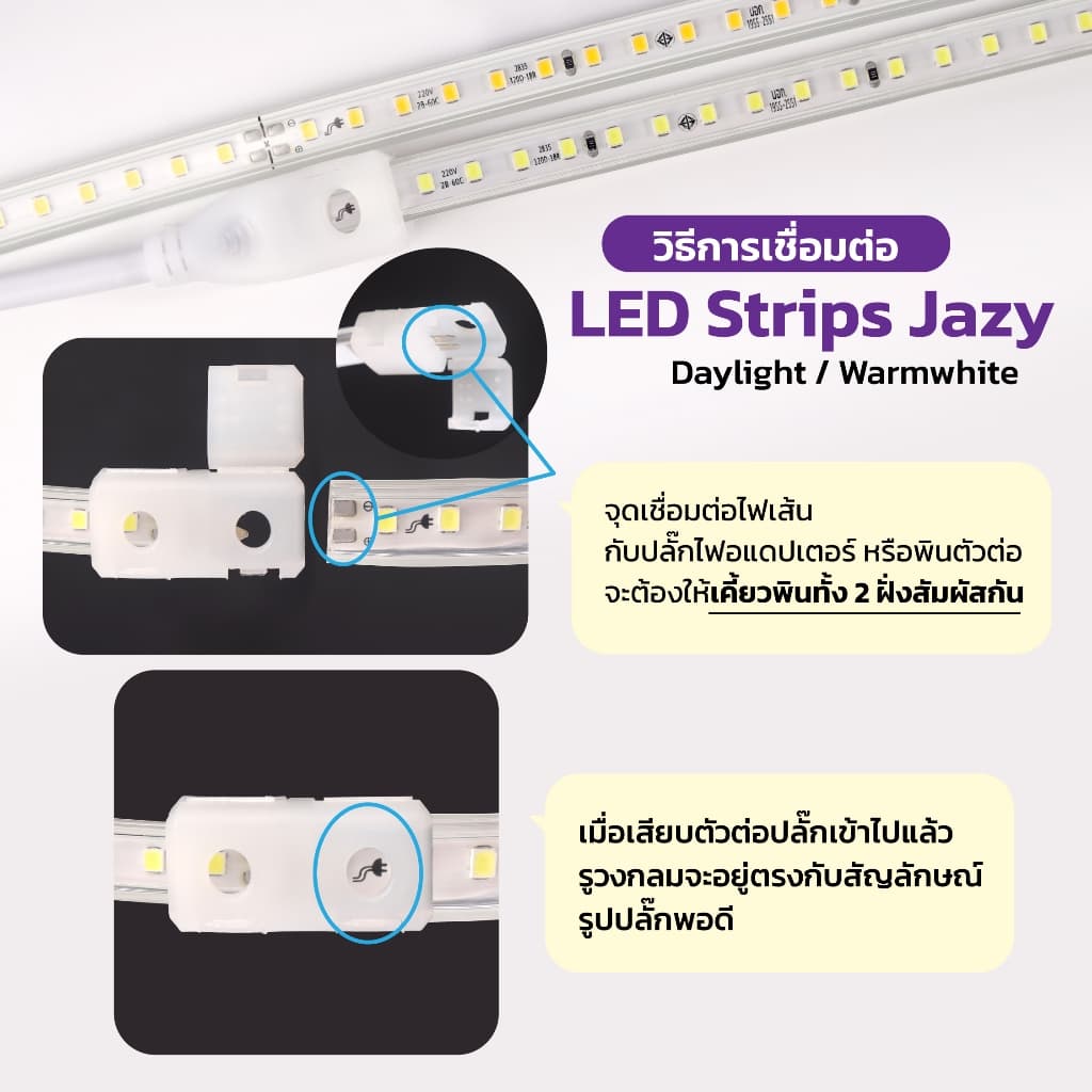EVE ไฟเส้น แอลอีดี พร้อมอุปกรณ์ รุ่น Strips JAZY 40W ใช้งานภายนอกได้ รูปที่ 2