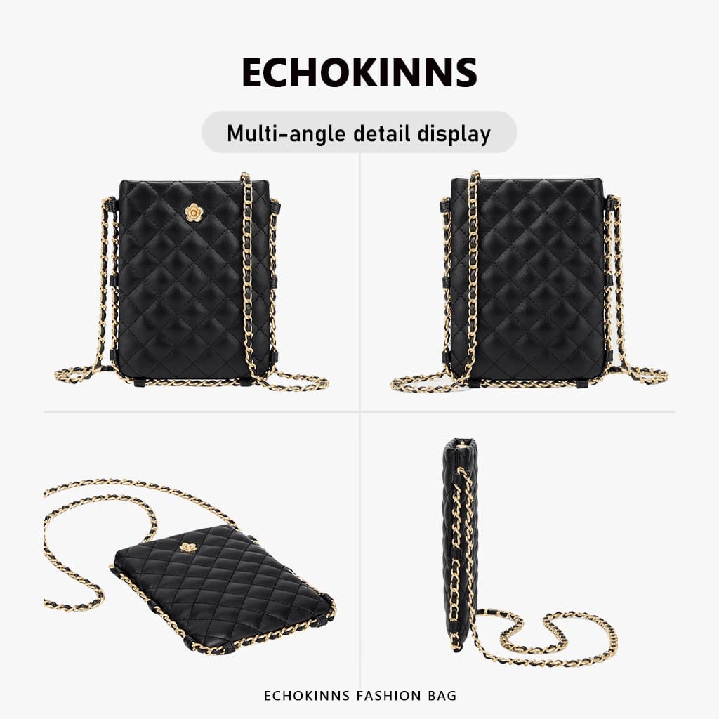 EchoKinns กระเป๋าสะพายข้างผู้หญิง สไตล์เกาหลี พร้อมโซ่ กระเป๋าใส่โทรศัพท์ แฟชั่น กระเป๋าสะพายไหล่ รูปที่ 8
