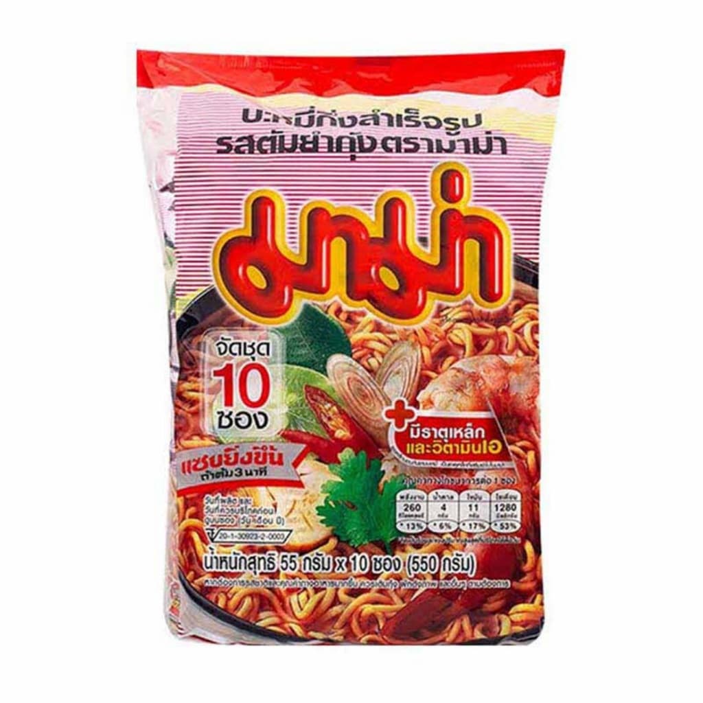 มาม่า รสต้มยำกุ้ง 55 กรัม แพ็ก 10 ซอง รูปที่ 2