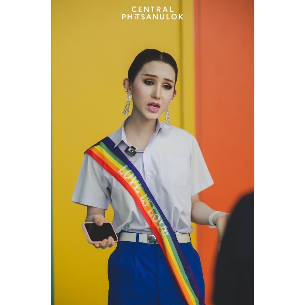 สายสะพายสีรุ้ง สายสะพายPride Lgbt Rainbow Sash สั่งทำสายสะพายสีรุ้งคิดคำได้เอง ไม่มีขั้นต่ำ รูปที่ 2