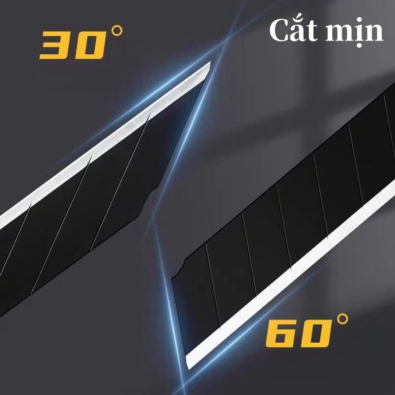 Deli คัตเตอร์ มีดคัตเตอร์ คัตเตอร์ 9mm น้ำหนักเบา พกพาสะดวก ใบมีดเฉียง 30° Cutter ด้ามแสตนเลส รูปที่ 3