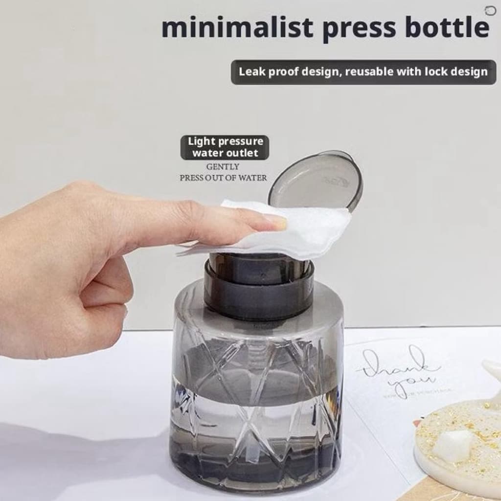 ขวดปั้มลายเส้น ขวดปั้มใส่แอลกอฮอลล์ขวดปั้มอเนกประสงค์ ขนาด200ml. / อุปกรณ์ทำเล็บ รูปที่ 2
