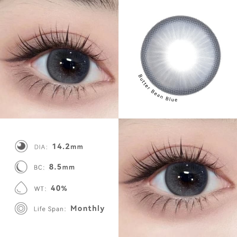 Midroo แว่นตาสายตาสั้น คอนแทค Butter Bean Brown/Grey/Blue-14.2mm รูปที่ 7