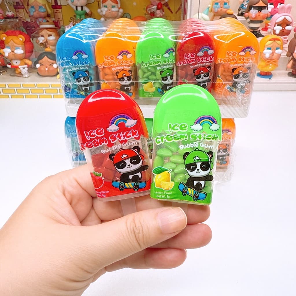 ไอติมเเพนด้าหมากฝรั่งสติ๊ก 5 สี 1 เเพค 30 ชิ้น ขนม วัยเด็ก แมคโคร ขนม แผง เยลลี่ ขนมยุค90 ในตํานาน รูปที่ 5