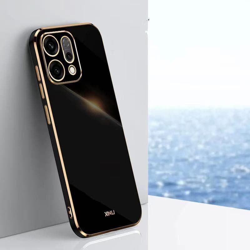 เคส TPU สำหรับ OPPO Reno15 15F 15Pro 14 14F 13 13F 12 12Pro 12F 11 1Pro 11F 10 10Pro+ เคสนิ่ม ขอบทอง ขอบเงา สีสวย พาสเทล รูปที่ 1