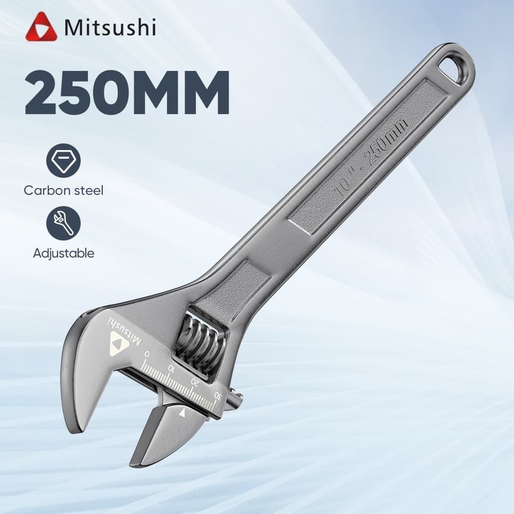 Mitsushi ประแจเลื่อนหลายขนาด ประแจปากตายขยายขนาด ประแจอเนกประสงค์ กุญแจเลื่อนปากเลื่อน ด้ามจับถนัดมือ Adjustable Wrench รูปที่ 7