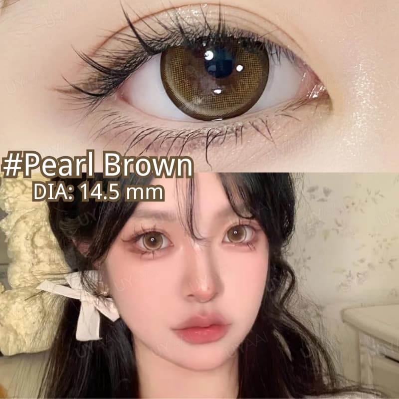 UYAAI คอนแทคเลนส์ pearl grey บิ๊กอาย ตาโต คอนแทคเลนส์รายเดือน big eye 14.5 มม คอนแทคเลนส์สีเทา รูปที่ 5