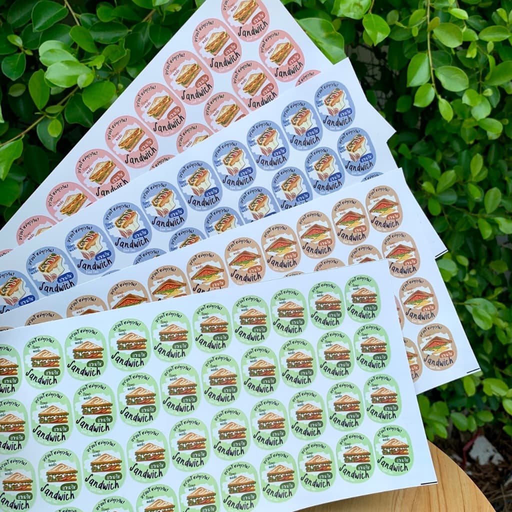 สติกเกอร์ฉลากสินค้า สติกเกอร์แซนวิช ไส้แซนวิช Sandwich สติกเกอร์ติดอาหาร รูปที่ 3