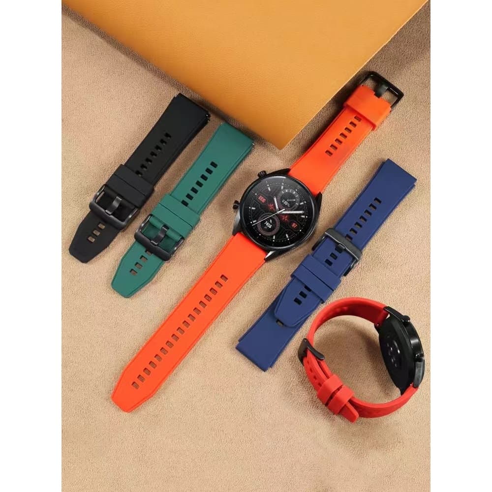 สายนาฬิกาXiaomi watch s1 s1pro s1active s2 s3 s4 s4 sprot redmi watch5 lite 5active ชิลิโคนล้อคดำ รูปที่ 3