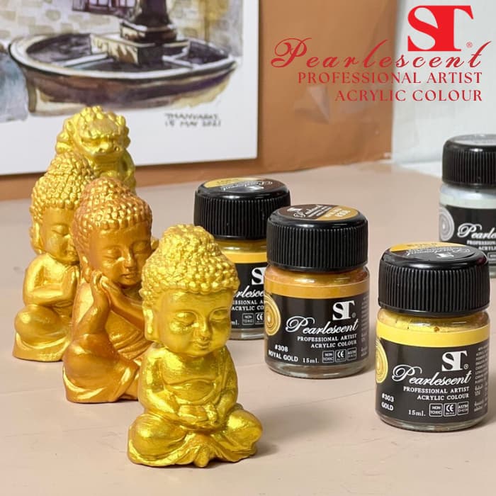 ST PEARLESCENT ACRYLIC COLOUR สีอะคริลิกมุข รูปที่ 5