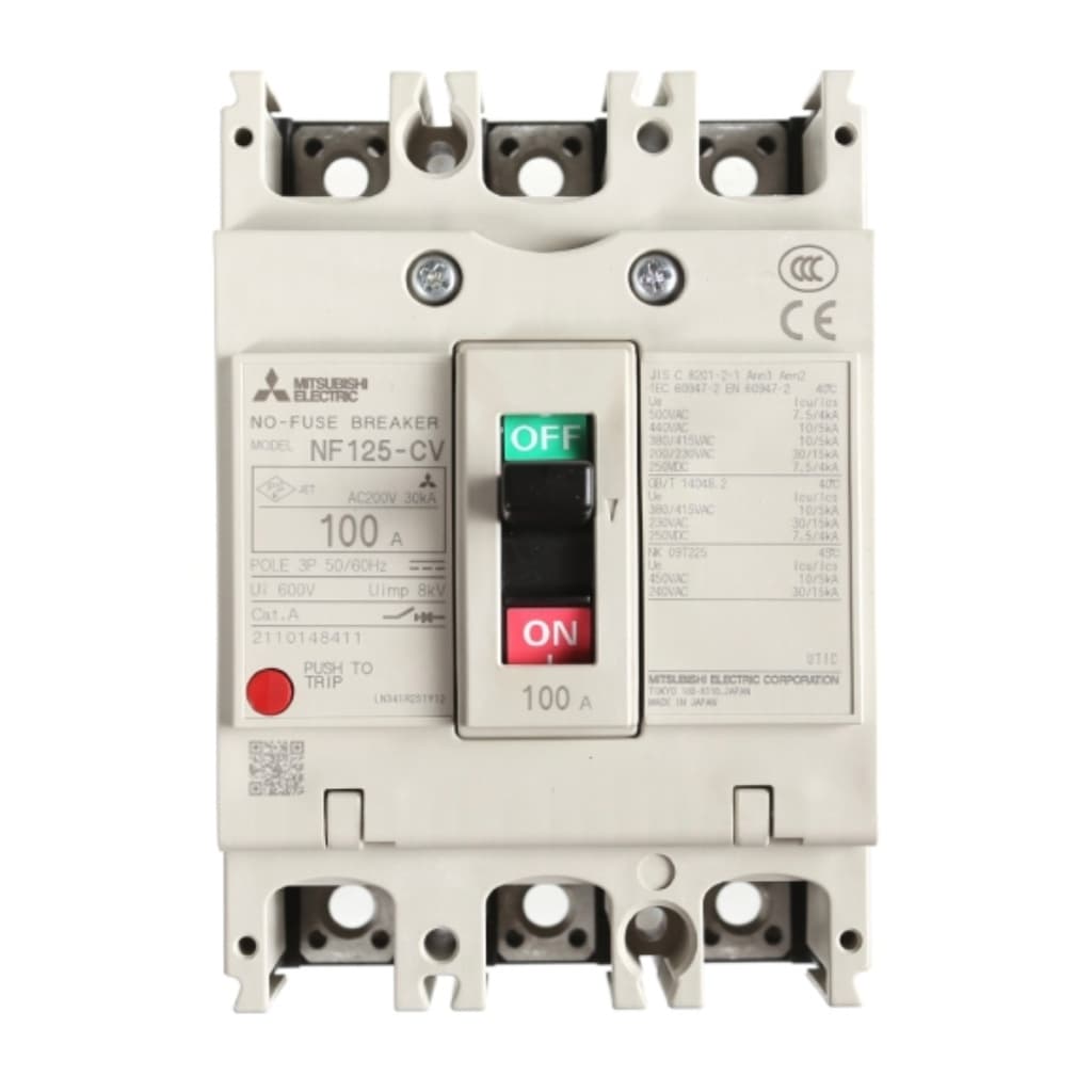 MITSUBISHI MCCB 2P 3P 80A 100A 125A เบรคเกอร์ สวิตส์ตัดตอนอัติโนมัติ มิตซู No Fuse Breaker รุ่น NF125 -CV รูปที่ 8