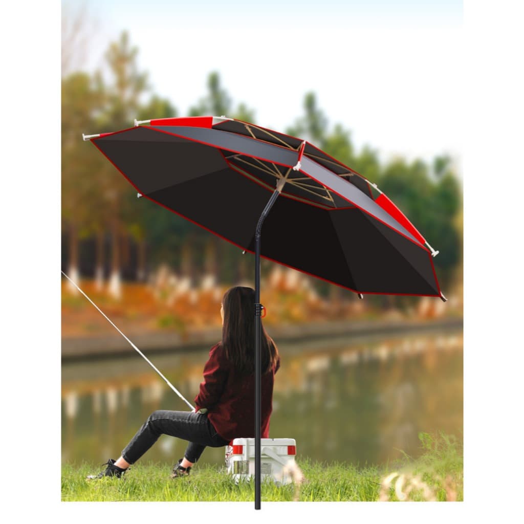 ร่มตกปลากลางแจ้ง ร่มสนาม ขนาดใหญ่และกันแดดกันน้ำ 2 ชั้นหนาขึ้น fishing umbrella golf umbrella มี 2 ขนาด 2.4,2.6 M รูปที่ 1