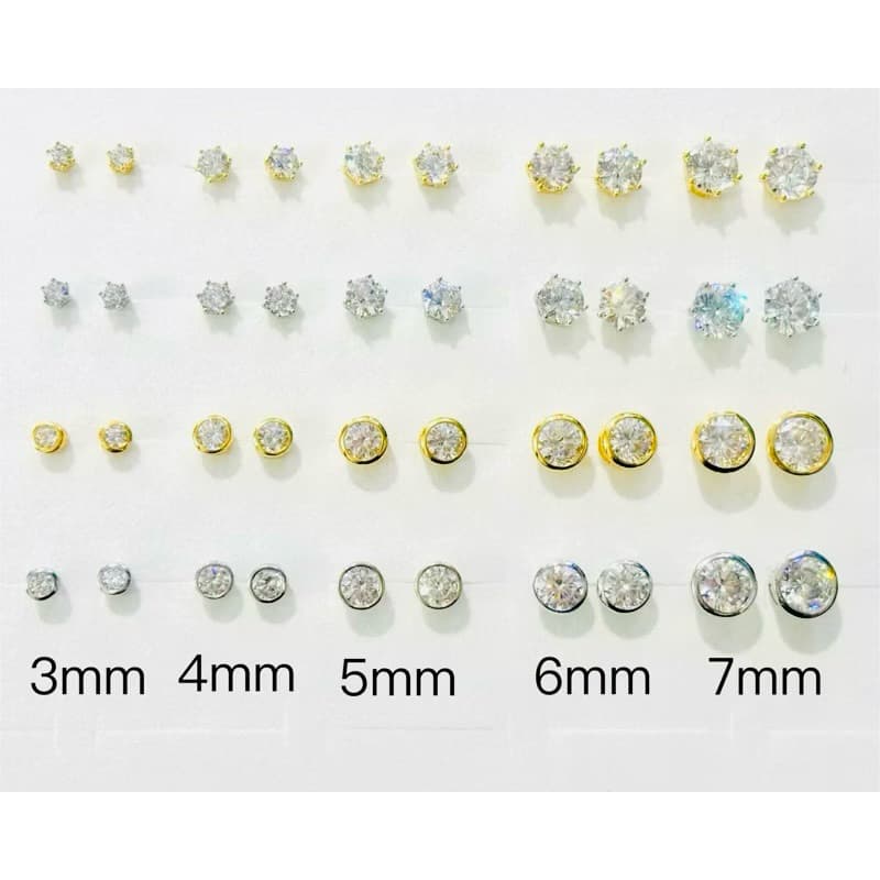 ต่างหูเพชร CZ หุ้มทอง 24K ไม่แพ้ ไม่ลอก ไม่ดำ | ต่างหูผู้หญิง ใส่แล้วดูแพง สไตล์เกาหลี มี 5 ขนาด รูปที่ 1