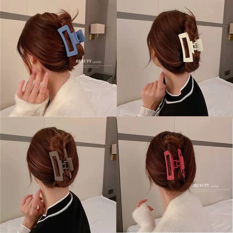กิ๊บหนีบผมเกาหลีขนาดกลางสี่เหลี่ยมสีด้านขนาด4.5-8.5cm รูปที่ 3