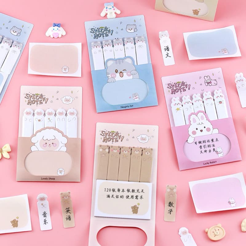 Sticky Note Index รูปสัตว์ แบบกระดาษ มี 2 ขนาด จำนวน 120 ชิ้น มีกาวด้านหลัง รูปที่ 4